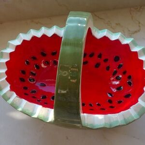 Ceramic Summer Watermelon Fresh Fruit Vegan Display Basket